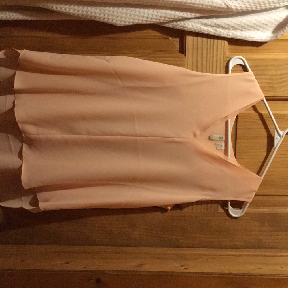 Peach thin semi sheer under shirt